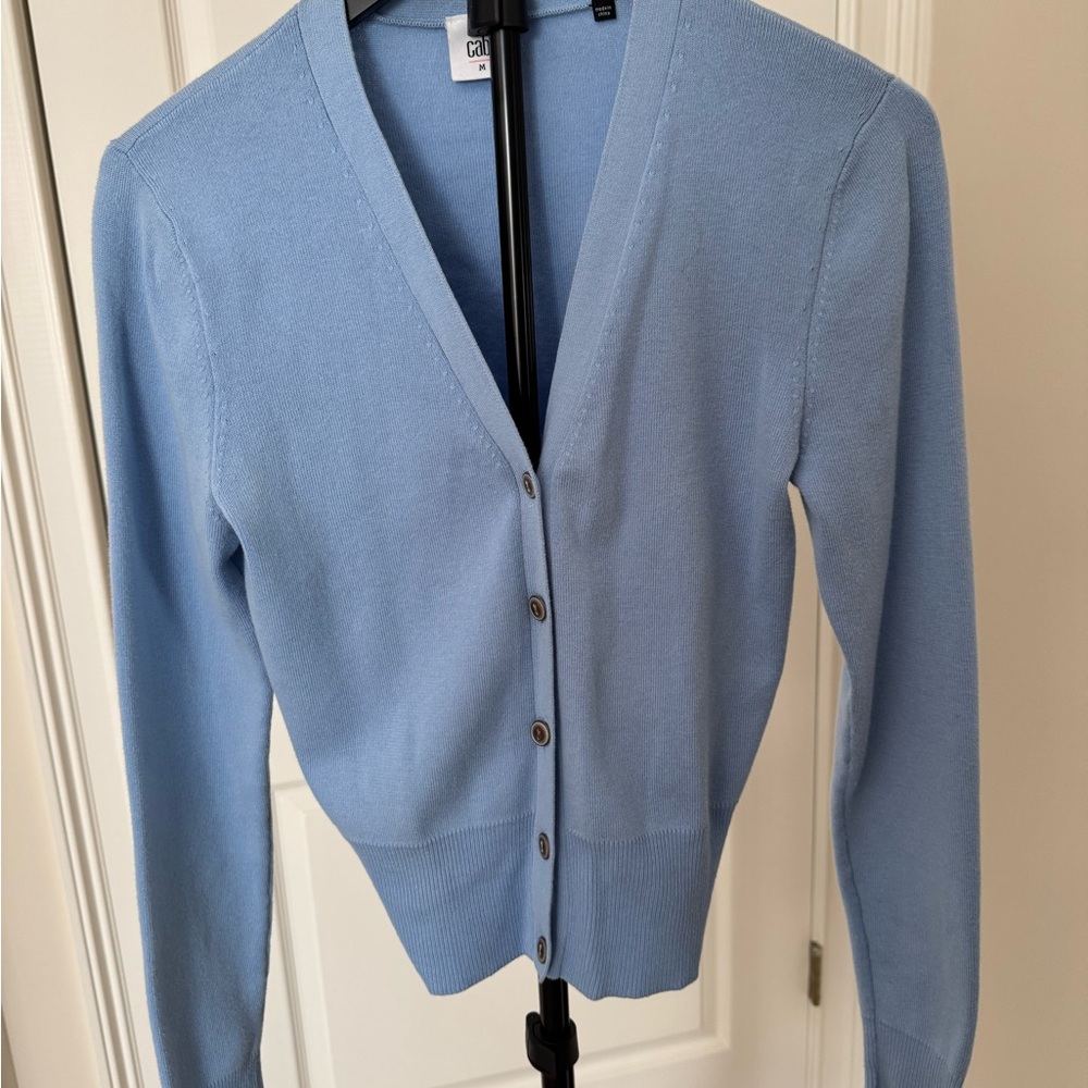 CAbi Soft Blue Button-Up Cardigan